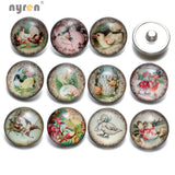 Vintage Cartoon Animal Snap Buttons 12pcs