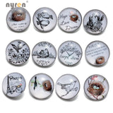 Vintage Cartoon Animal Snap Buttons 12pcs