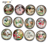 Vintage Cartoon Animal Snap Buttons 12pcs