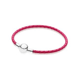 2021s925 Sterling Silver Round Buckle Leather Hand Strap