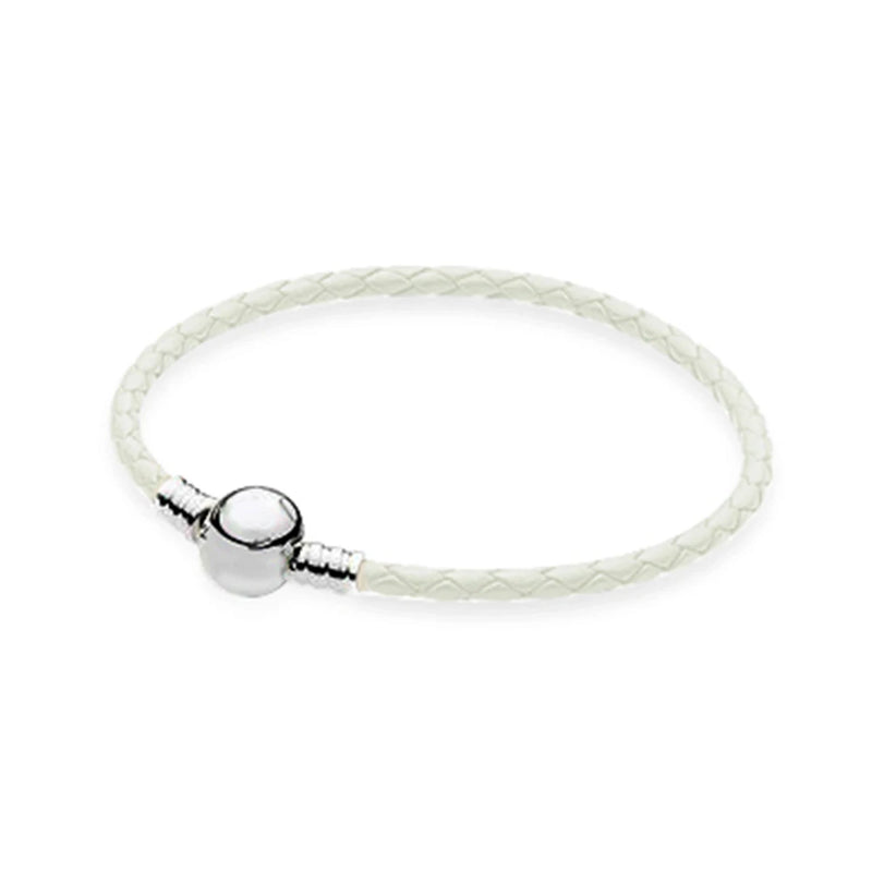 2021s925 Sterling Silver Round Buckle Leather Hand Strap
