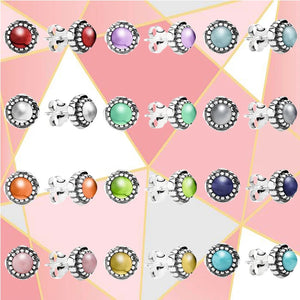 S925 Silver December Gemstone Stud Earrings Women's Jewelry