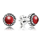 S925 Silver December Gemstone Stud Earrings Women's Jewelry