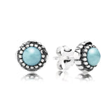 S925 Silver December Gemstone Stud Earrings, Classic Jewelry