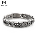 13mm Vintage Chain Men's Stainless Steel Bracelet Punk Style Accessories
