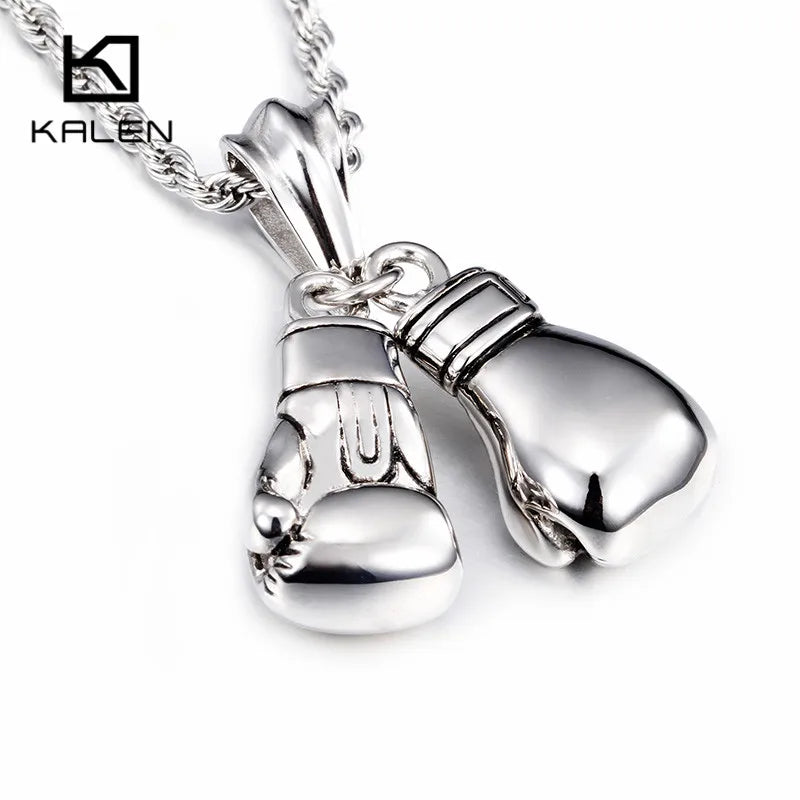 Stainless Steel Power Boxing Fist Pendant Necklace For Men