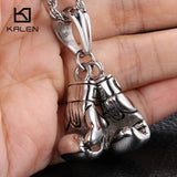 Stainless Steel Power Boxing Fist Pendant Necklace For Men