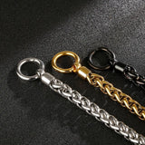 316L Stainless Steel Men's Twisted Chain Bracelet 210mm