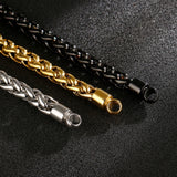 316L Stainless Steel Men's Twisted Chain Bracelet 210mm