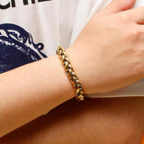 316L Stainless Steel Men's Twisted Chain Bracelet 210mm