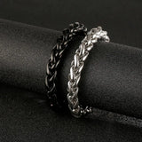 316L Stainless Steel Men's Twisted Chain Bracelet 210mm