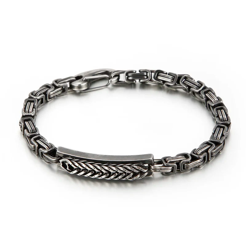 5mm Stainless Steel Bracelet Men's Retro Punk Motorcycle Accessories