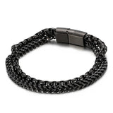 9mm Double Chain 200mm Men's Stainless Steel Bracelet Charm Jewelry Gift