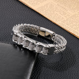 Bicycle Chain 12mm Link Stainless Steel Bracelet Men's Gift