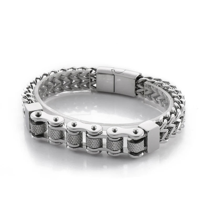 Bicycle Chain 12mm Link Stainless Steel Bracelet Men's Gift