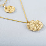 Stainless Steel Jewelry Set Rings Pendant Necklace Earrings for Women