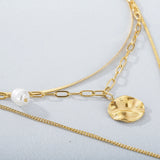 Stainless Steel Jewelry Set Rings Pendant Necklace Earrings for Women