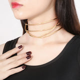 Iron Alloy Torques Choker Necklace for Women Statement Jewelry