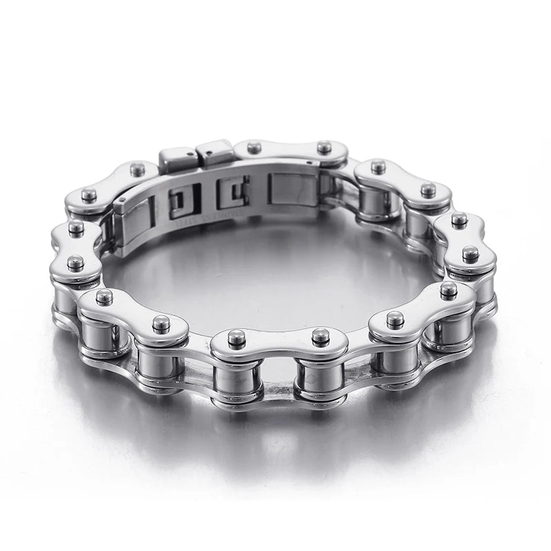 Four-Color Bike Chain Stainless Steel Men's Bracelet Jewelry