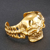Gothic Skull Heavy Bangles Bone Stainless Steel Men's Rock Bracelet
