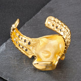 Gothic Skull Heavy Bangles Bone Stainless Steel Men's Rock Bracelet