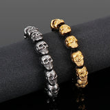 Gothic Style Bone Rope Chain Stainless Steel Bracelet