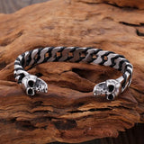 Stainless Steel Leather Men's Vintage Bracelet Punk Style Bangles