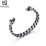 Stainless Steel Leather Men's Vintage Bracelet Punk Style Bangles