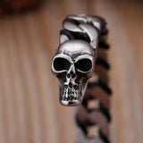 Stainless Steel Leather Men's Vintage Bracelet Punk Style Bangles