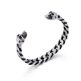 Stainless Steel Leather Men's Vintage Bracelet Punk Style Bangles