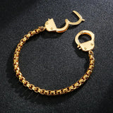 Stainless Steel Popcorn Chain Lock Bracelet