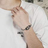 Stainless Steel Popcorn Chain Lock Bracelet