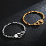 Stainless Steel Popcorn Chain Lock Bracelet