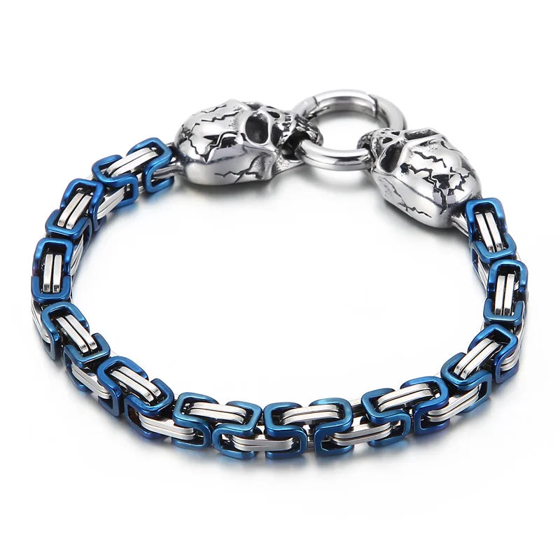 Multicolor 6mm Chain Skull Punk Men's Bracelet