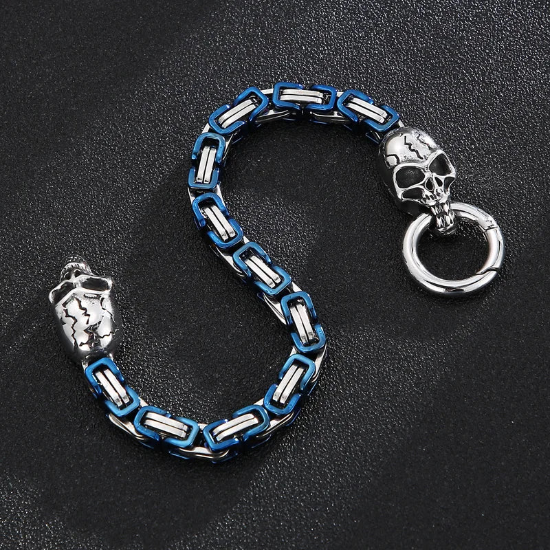 Multicolor 6mm Chain Skull Punk Men's Bracelet