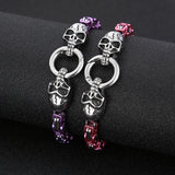 Multicolor 6mm Chain Skull Punk Men's Bracelet