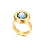 Dubai Stainless Steel Gray Stone Lover Rings