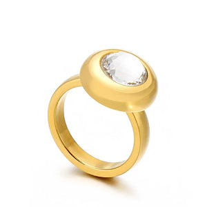 Dubai Stainless Steel Gray Stone Lover Rings