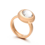 Dubai Stainless Steel Gray Stone Lover Rings