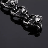 Punk Skull Charm Bracelets Men Stainless Steel Link Chain Bracelet