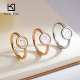 Bohemia Wedding Rings Stainless Steel Heart Femme Sweetheart Jewelry