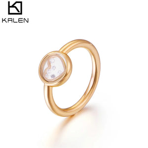 Bohemia Wedding Rings Stainless Steel Heart Femme Sweetheart Jewelry