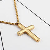 Men's Stainless Steel Cross Necklace 60cm High Polished