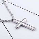 Men's Stainless Steel Cross Necklace 60cm High Polished