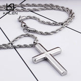 Men's Stainless Steel Cross Necklace 60cm High Polished
