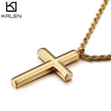 Men's Stainless Steel Cross Necklace 60cm High Polished