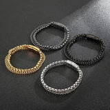 Popcorn Chain Double Link Stainless Steel 200mm Men's Bracelet