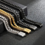 Popcorn Chain Double Link Stainless Steel 200mm Men's Bracelet
