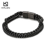 Popcorn Chain Double Link Stainless Steel 200mm Men's Bracelet