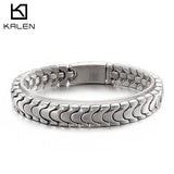 Vintage 12mm Stainless Steel Animal Chain Bracelet